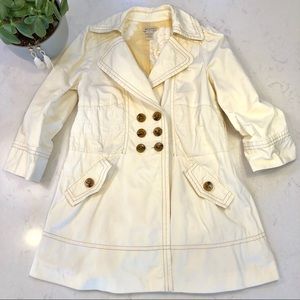Anthropologie Cream Trench Coat